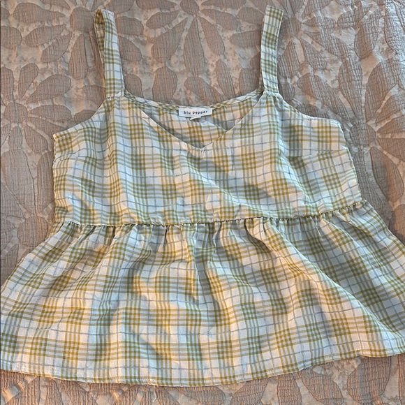 Blu Pepper Tops - Blu Pepper Plaid Tank Top